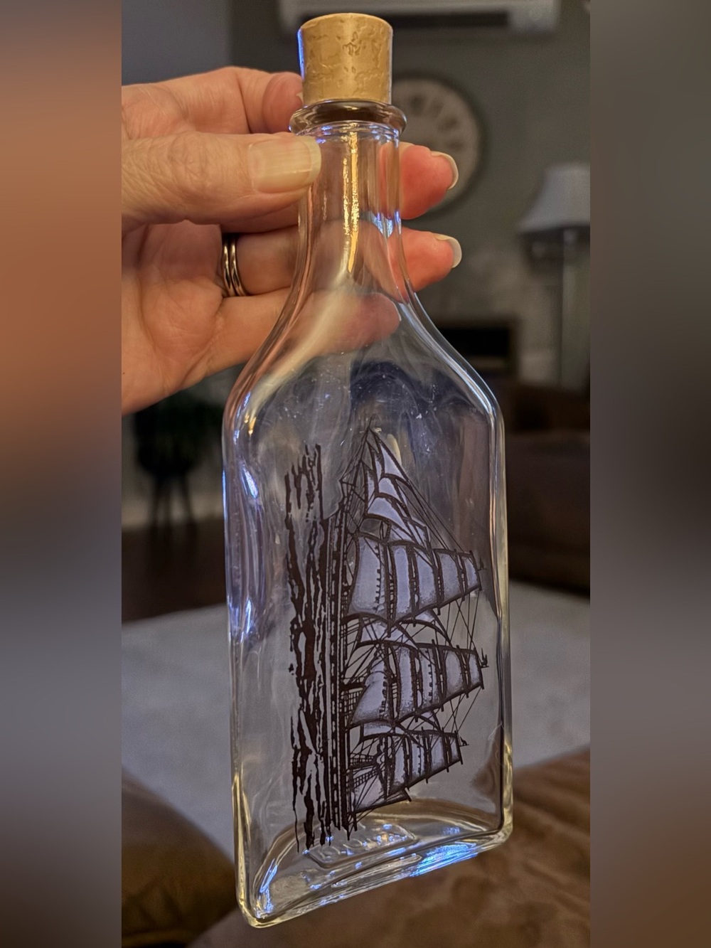 Captains Pride vintage 70’s decorative Clear Glass Bottle by Avon